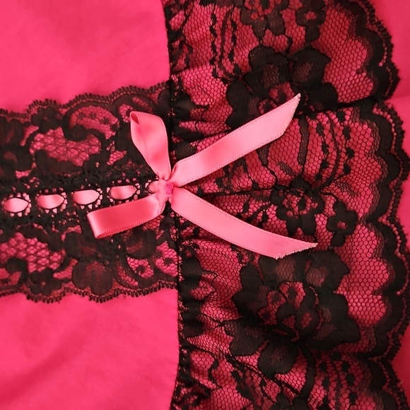SQUARE UP FASHIONS Hot Pink Black Lace Ruffle Circle Dance Skirt - Picture 11 of 11